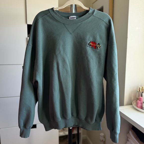 Vintage Jerzees Green Blueish Crewneck Oversized Sweatshirt - Picture 1 of 4